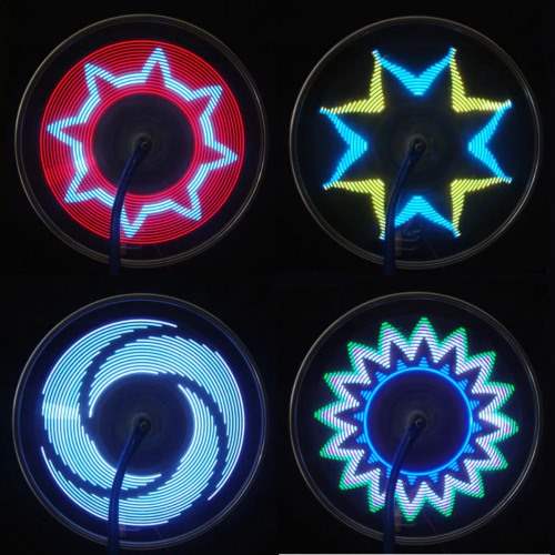 Luces animadas para las ruedas de la bicicleta